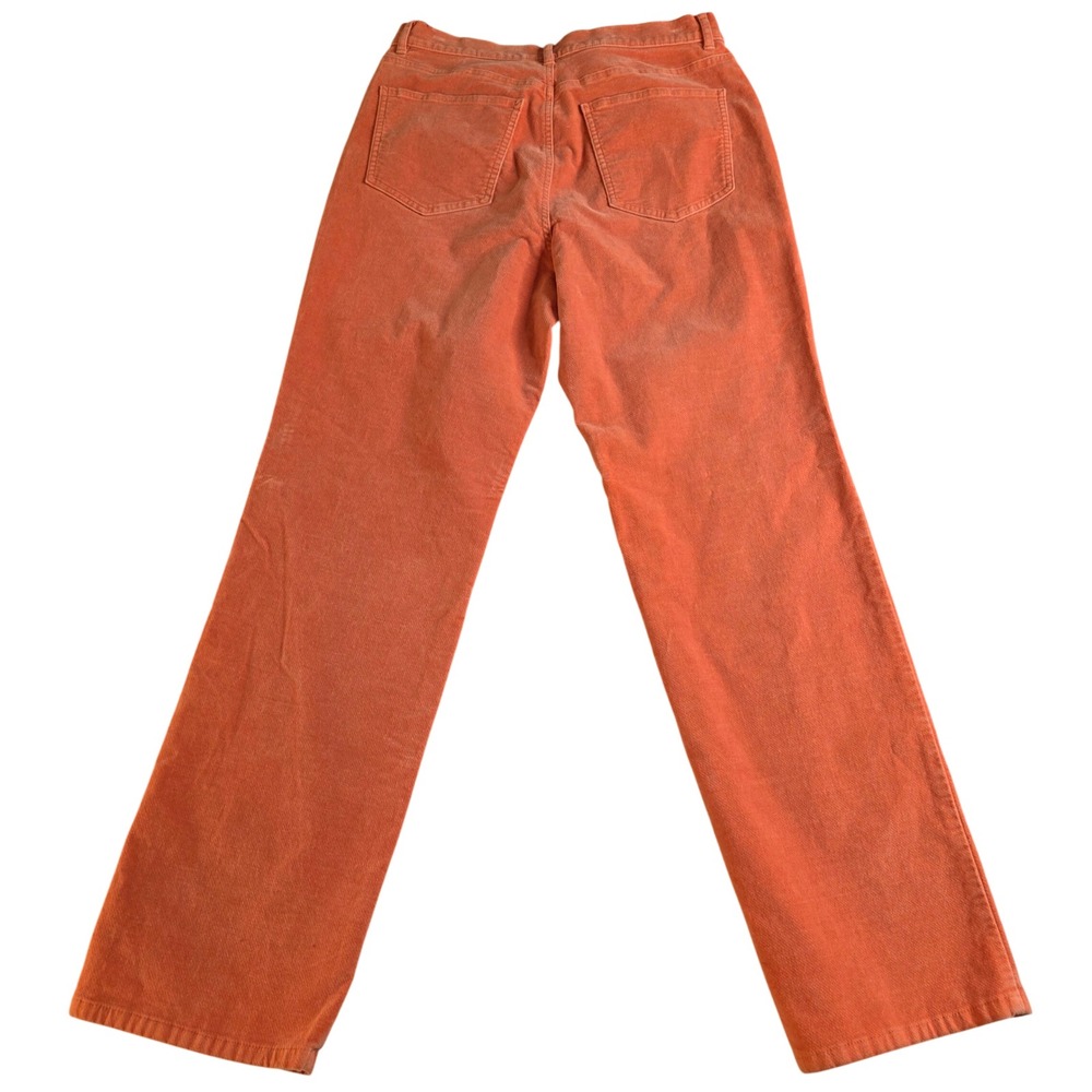 Talbots Corduroy Straight Leg Pants Womens 12 Orange Excellent Stretch Casual - Picture 2 of 7